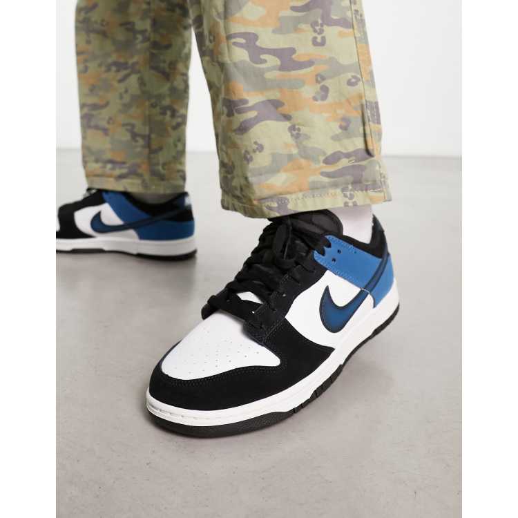 Nike Dunk Low retro trainers in black blue and white ASOS