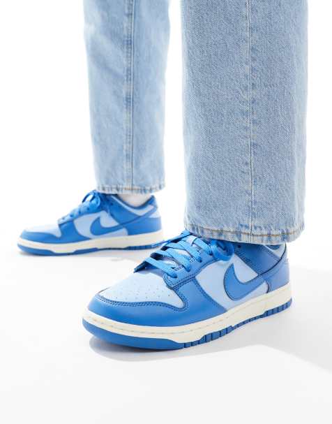 Nike Dunk low retro trainers in blue and sail - view 1