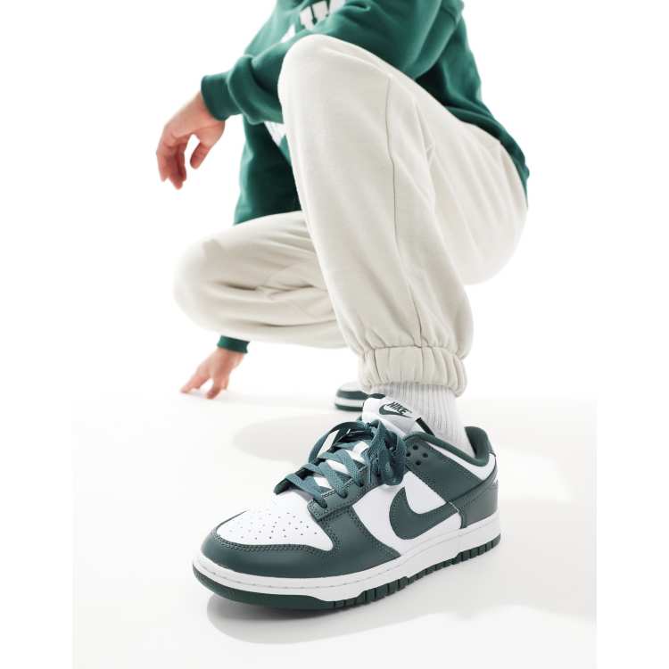 Nike Dunk Low Retro trainers in dark green and white ASOS