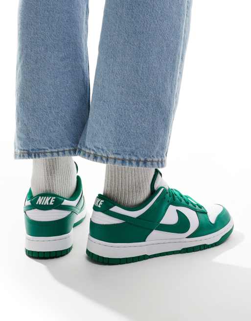 Nike Dunk low retro trainers in green and white ASOS