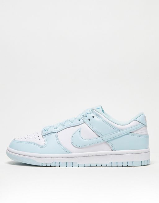 Nike Dunk Low Retro trainers in white and baby blue