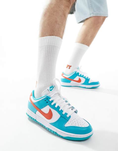 Nike Dunk Low Retro trainers in white and blue - view 1