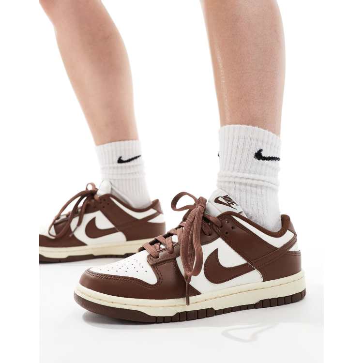 Nike Dunk Low Retro trainers in white and brown ASOS