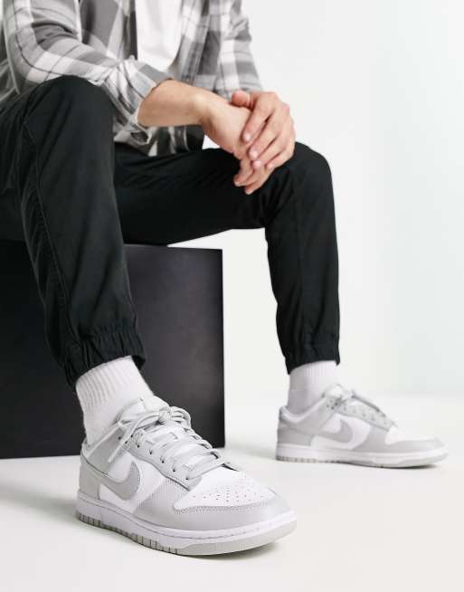 Nike Dunk Low retro trainers in white and grey ASOS