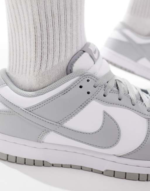 Nike - Dunk Low Retro - Unisex - Sneakers i hvid/grå, 4 af 5