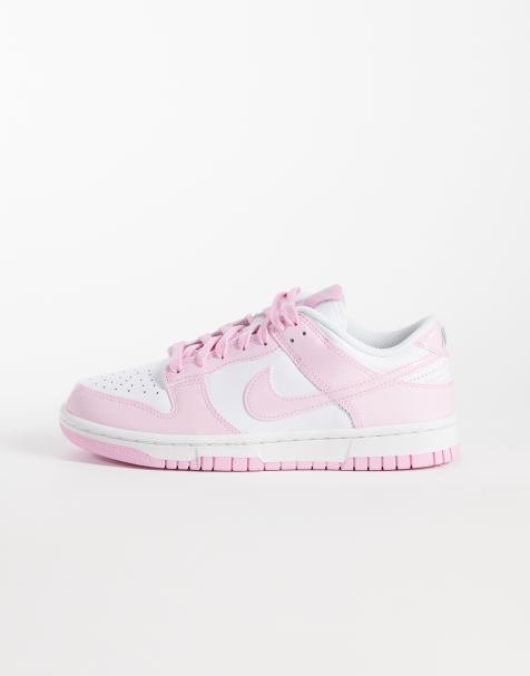 Nike – Dunk Low – Rosa och vita sneakers - view 1