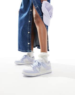 Nike - Dunk Low SE - Baskets en denim - Bleu clair