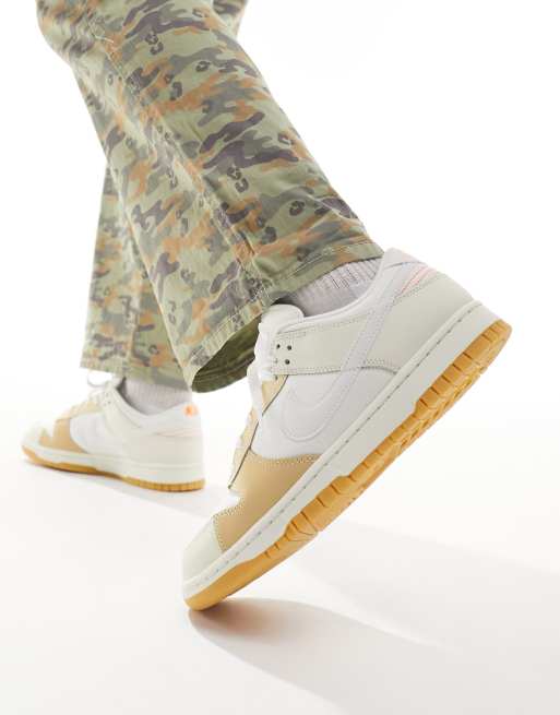 Nike Dunk Low SE sneakers in white and stone ASOS