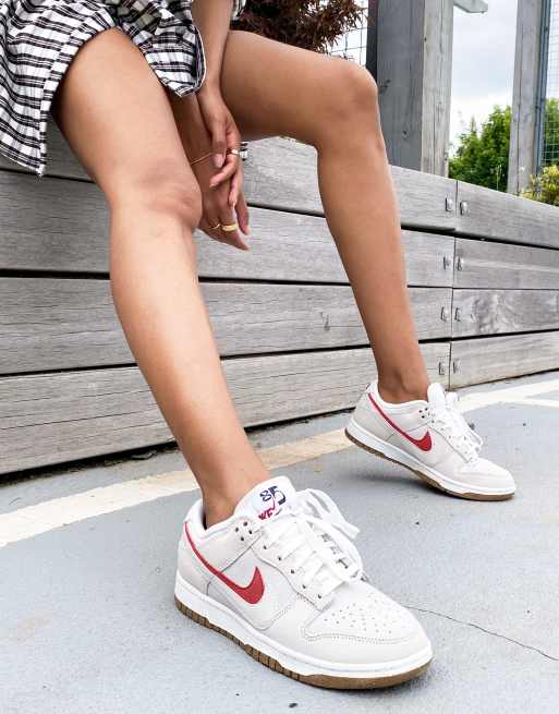 Nike Dunk Low SE trainers in off white and cinnabar red