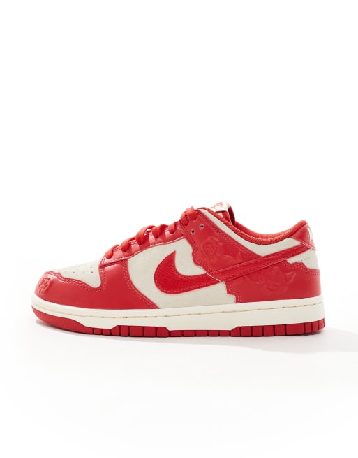Nike Dunk Low SE trainers in red and off-white ASOS