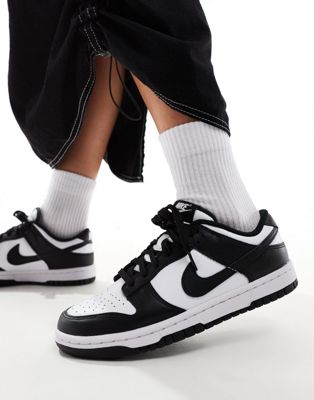 Nike Dunk Low Panda Sneakers In Black And White