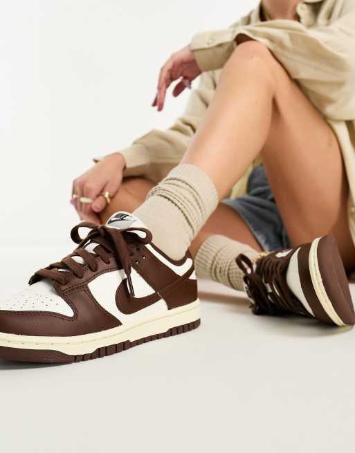 Nike Dunk Low sneakers in brown and off white