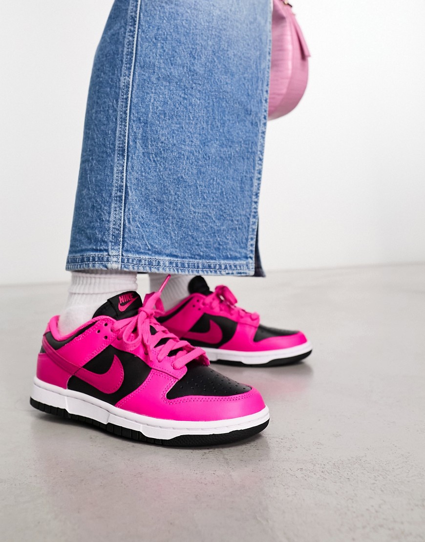 NIKE DUNK LOW SNEAKERS IN FIERCE PINK AND BLACK