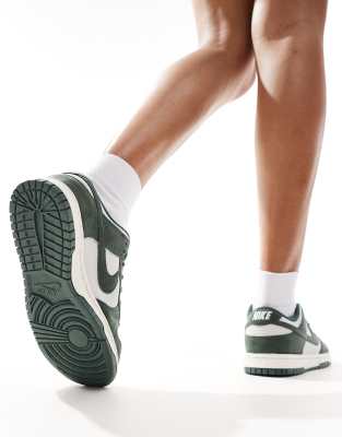 Nike Dunk Low sneakers in gray and green