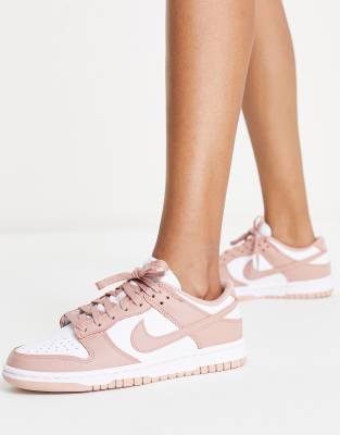 Nike Dunk Low Sneakers In Light Pink And White