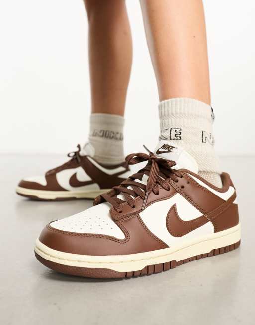 Nike Dunk Low sneakers in off white and cacao brown