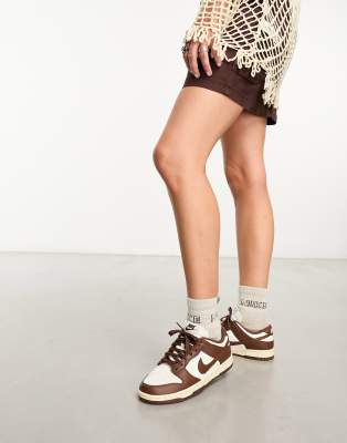 Nike Dunk Low sneakers in off white and cacao brown