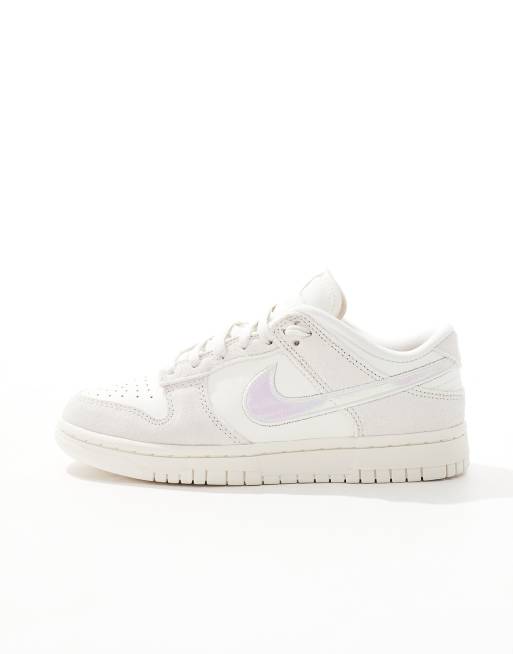 Nike Dunk Low sneakers in off white and iridescent pink ASOS