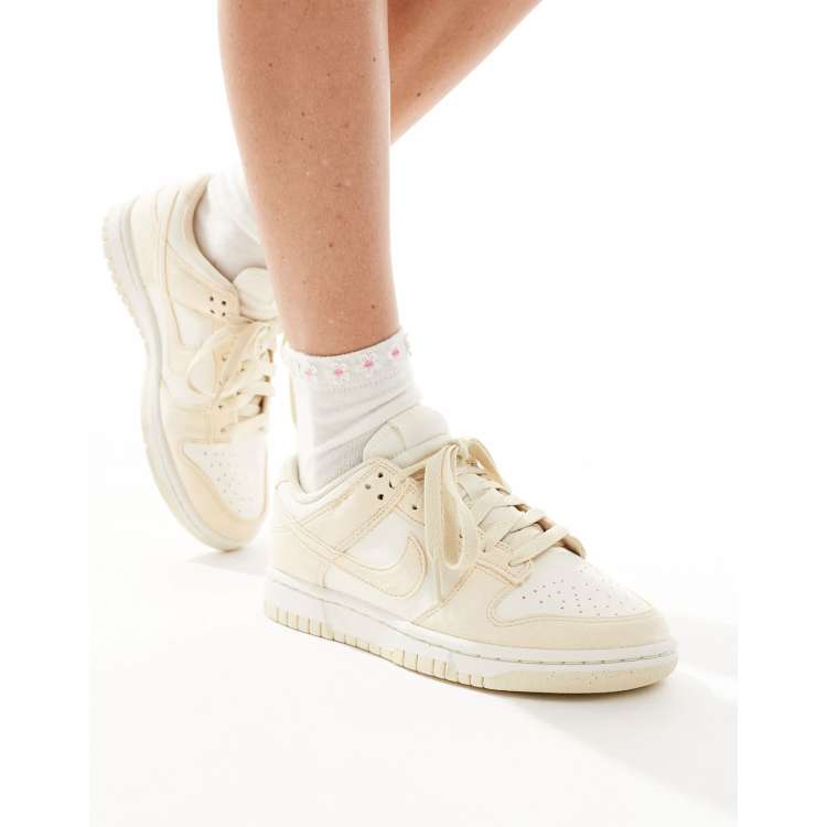 Nike Dunk Low sneakers in white and beige ASOS