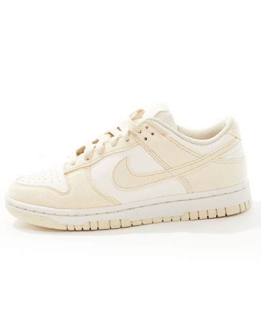 Nike Dunk Low sneakers in white and beige