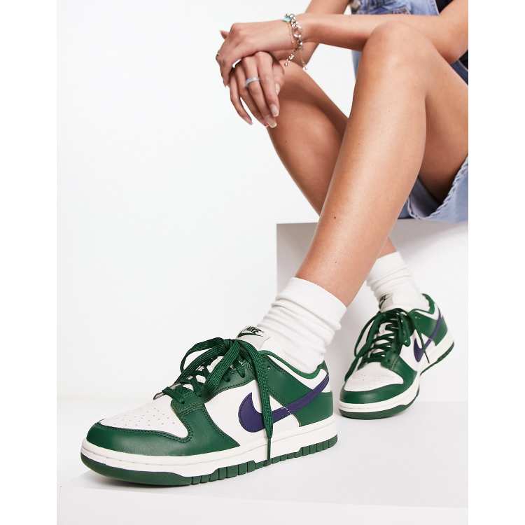 badminton Omhoog gaan Lucht Nike Dunk Low sneakers in white and green | ASOS