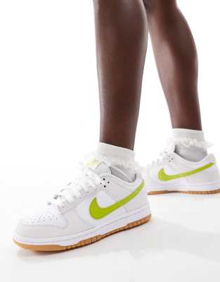 Nike Dunk Low Suede Basketball Sneaker In White