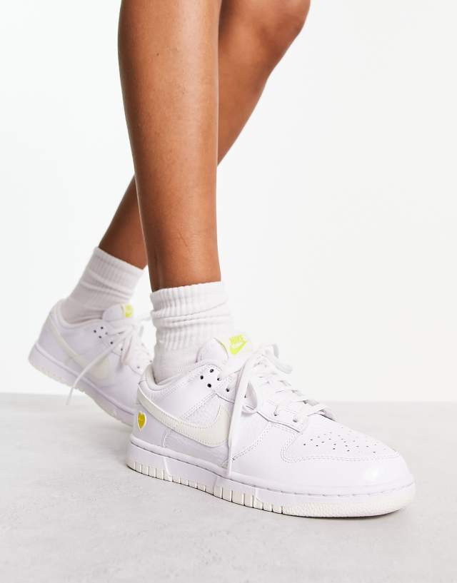 Nike Dunk Low sneakers in white and yellow