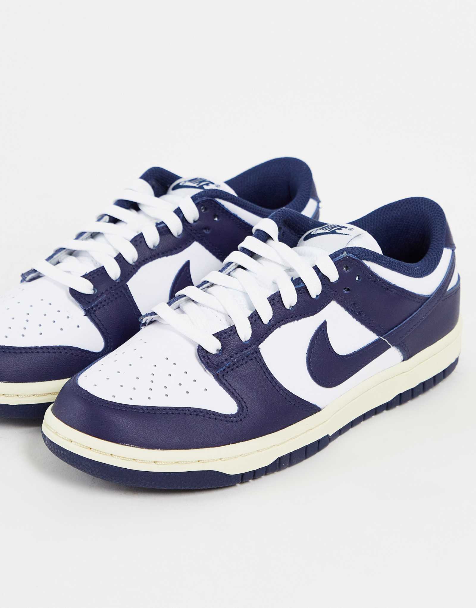 Кроссовки Nike Dunk Low белого/ темно-синего цвета