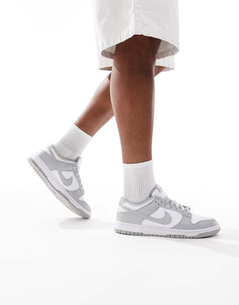 Nike - Dunk Low - Sneakers unisex rétro basse bianche e grigie - view 1
