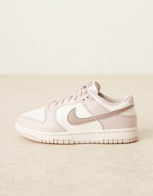 Nike Dunk low top sneakers in pink and white