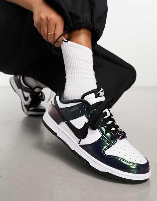 Nike Dunk Low trainers in black iridescent | ASOS