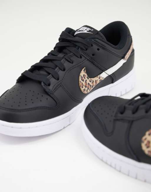 Nike black and store leopard print trainers