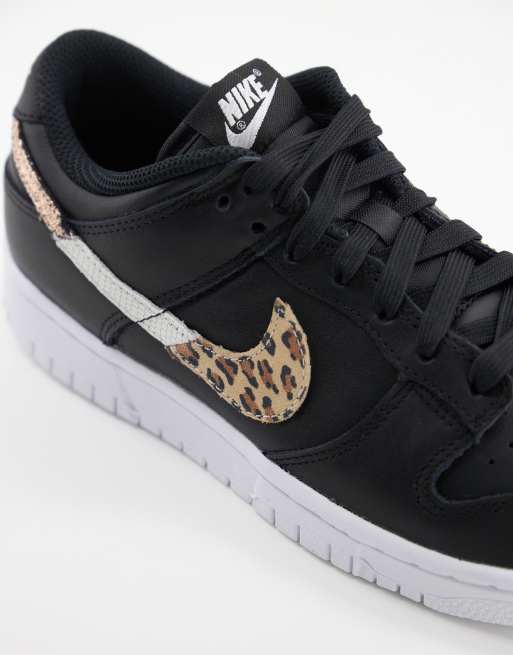 Nike black and store leopard print trainers