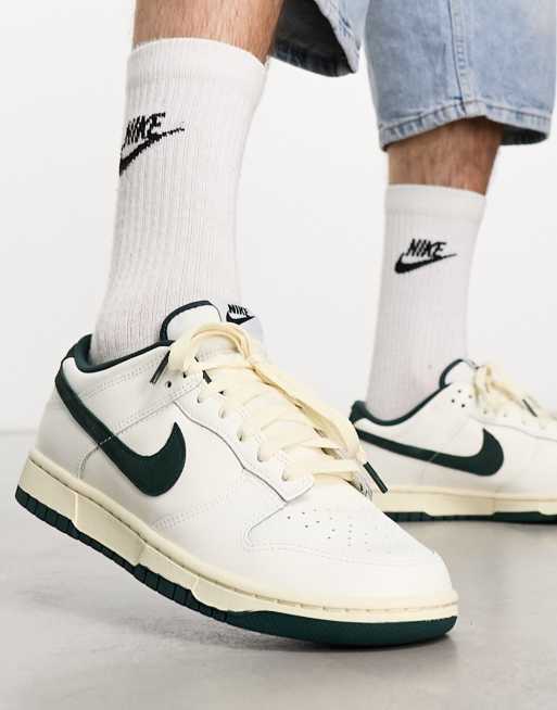 Nike Dunk Low trainers in coconut milk and deep green ASOS