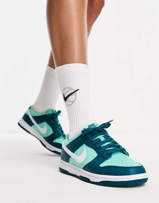 Nike Dunk low trainers in geode teal and emerald ASOS