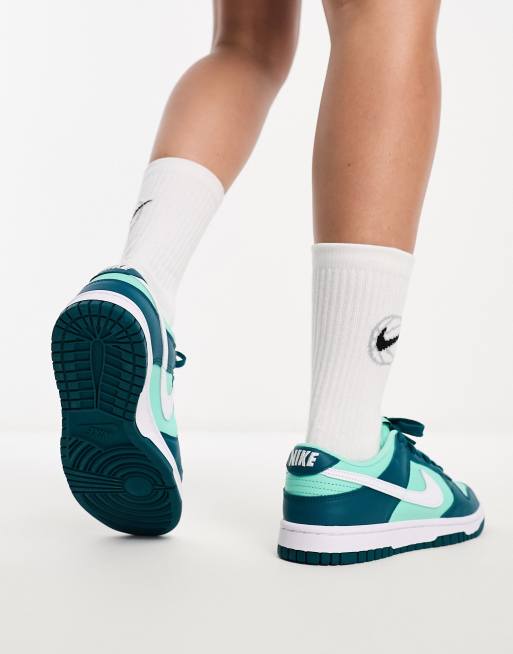 Nike Dunk low trainers in geode teal and emerald | ASOS