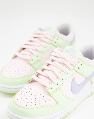 Nike Nike Dunk Low trainers in mint green and baby blue-Pink