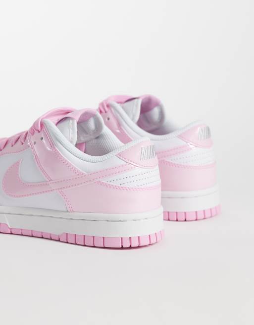 Nike Dunk Low trainers in pink and white, 2 of 5