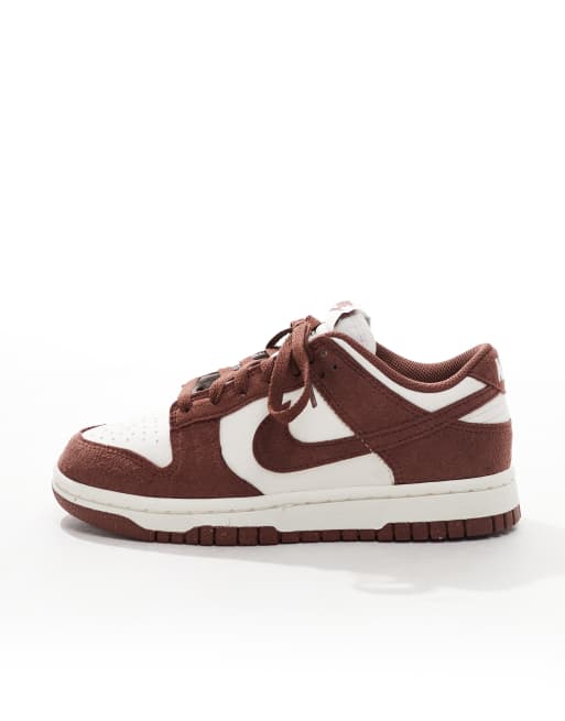 Nike Dunk Low trainers in white and burgundy ASOS