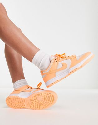 Nike Dunk Low trainers in white and peach cream - ASOS Price Checker