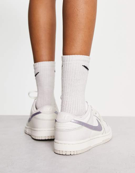 Nike Dunk low trend trainers in sail white and oxygen purple