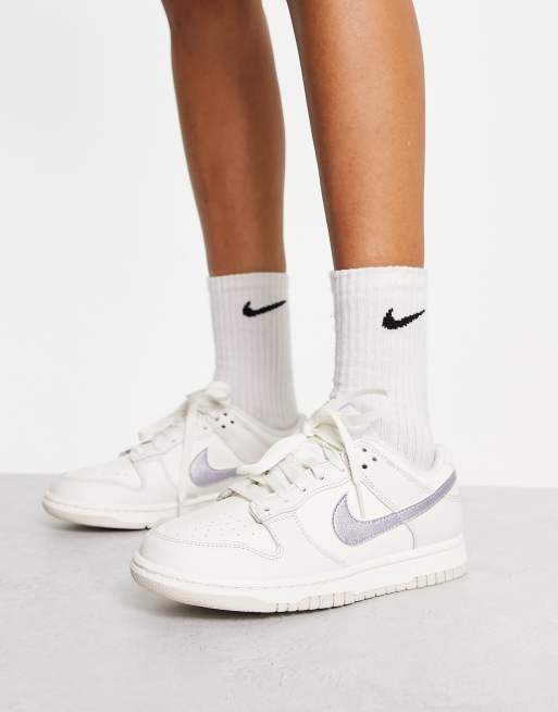 Nike Dunk low trend trainers in sail white and oxygen purple