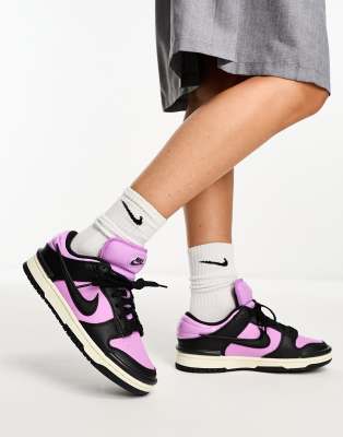 Shop Nike Dunk Low Twist Sneakers In Pink & Black