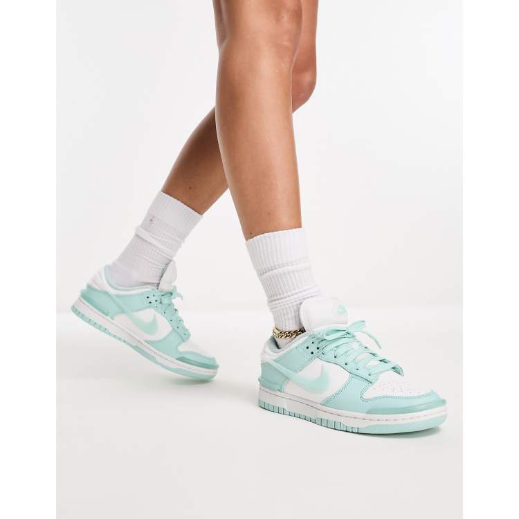 Nike Dunk Low Twist sneakers in white and mint green