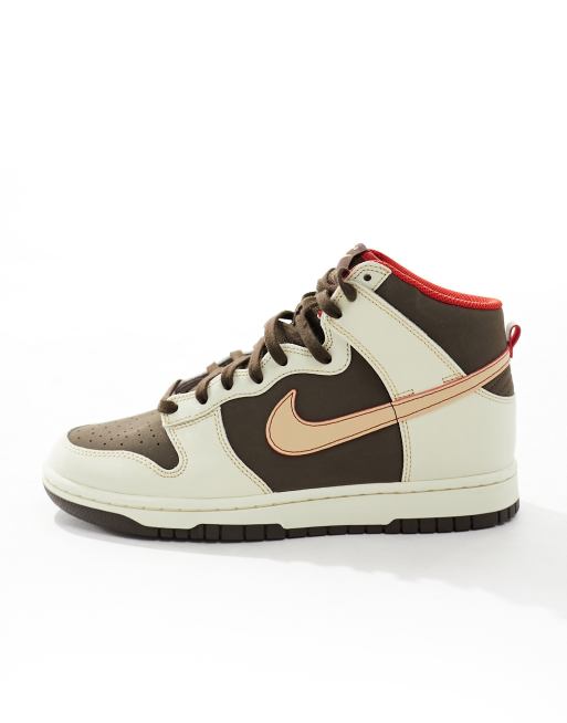 Nike Dunk Retro High sneakers in beige and brown | ASOS