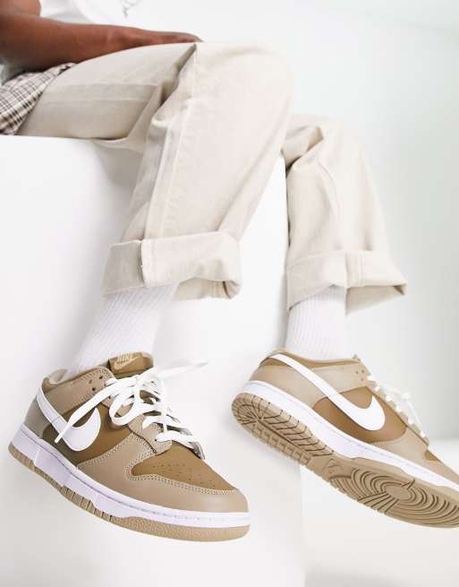 Nike – Dunk – Retro-Sneaker in Khaki, Beige und Weiß