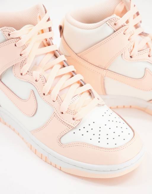 Nike – Dunk – Rosa och naturvita sneakers med höga skaft, 2 av 4