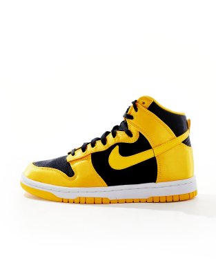 nike black and yellow high tops