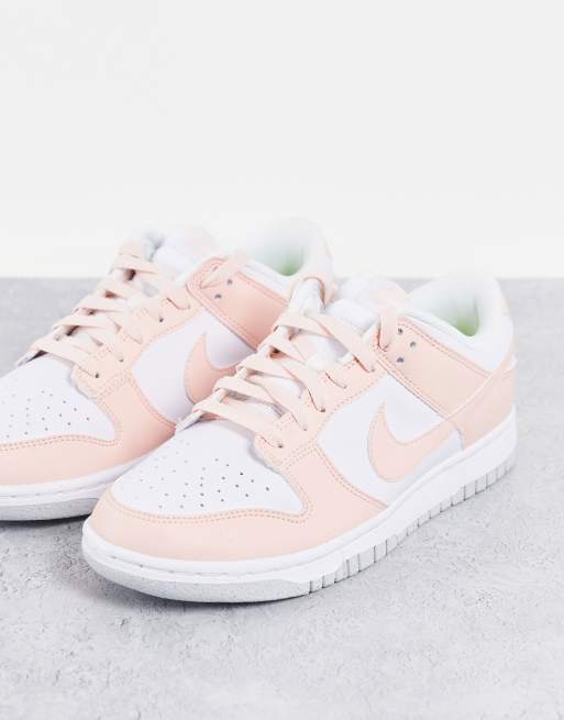 Nike – Dunk – Vita och korallrosa låga träningsskor - PINK, 4 av 4