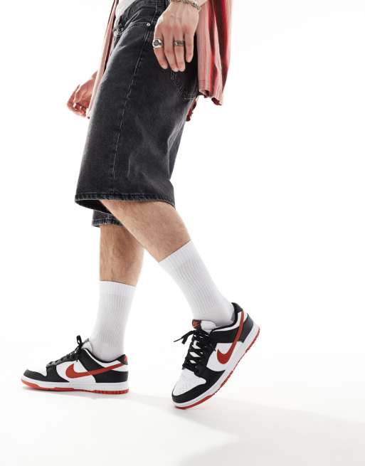 Nike – Dunk – Vita, svart och röda sneakers i retrostil med låga skaft, 5 av 5